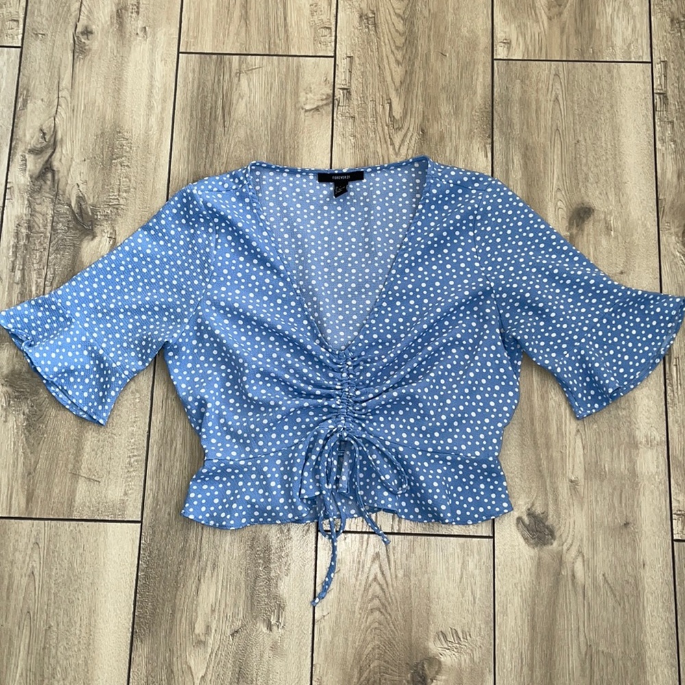 Forever 21 Junior Girl Cropped Blouse Size L